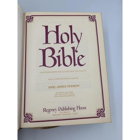 Vintage Holy Bible KJV Red Letter Reference Regency White Leatherette Hardcover - Picture 8 of 13